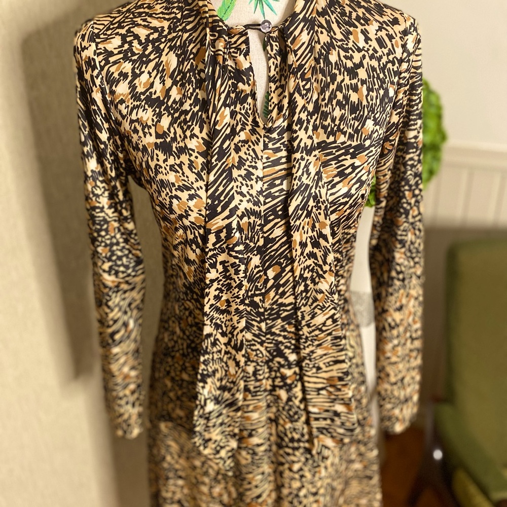 Vintage animal print dress by Stitches Plus, size 14. - Picture 7 of 10
